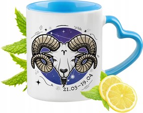 Zodiákus Kék Bögre Szív Alakú Füllel Ajándék