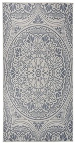 kék mintás lapos szövésű kültéri szőnyeg 100 x 200 cm