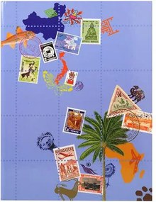 Album, bélyeggyűjtő, 17x22,5 cm, 8 lap, EXACOMPTA Globe Trotter, vegyes színek (EX25634E)