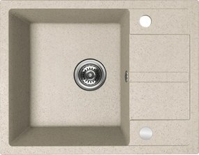Gránit mosogató 1 kamrás félcsepegtetővel Viti, Bézs