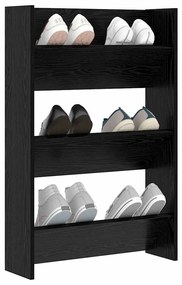 Cipőszekrény polcokkal Fekete tölgy 60 x 18 x 90 cm Faanyag