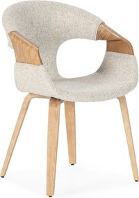 Bézs kárpitozott karfás étkezőfotel szett 2 db-os Elif – MOME