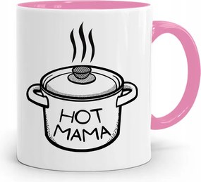 Rózsaszín Bögre Ajándék Anyának Hot Mama fényképes nyomtatással