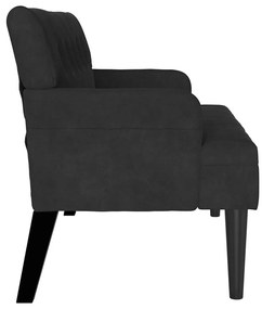 vidaXL Chesterfield Pad Fekete 112 x 65,5 x 75 cm Bársony