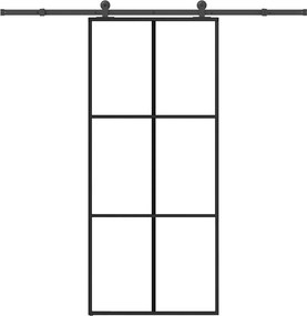 vidaXL ESG üveg és alumínium tolóajtó fémszerelvény-szettel 90x205 cm