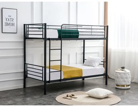 Bunky ágy 90 x 200 cm, emeletes, fekete