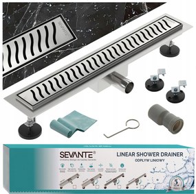 Lineáris lefolyó 120 cm Flat inox acél 304 nagy áteresztőképesség