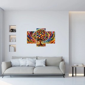 Kép – Színes fa almákkal (90x60 cm)