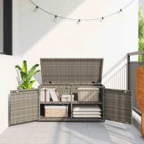 vidaXL szürke polyrattan kerti tárolószekrény 110 x 55 x 60,5 cm
