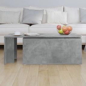Betonszürke szerelt fa dohányzóasztal 150 x 50 x 35 cm