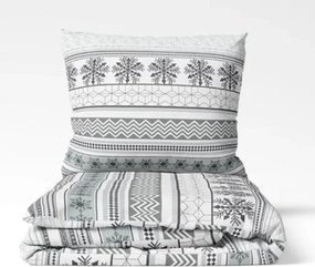 Karácsonyi szürke Winter pamut ágyneműhuzat TiaHome - 1x Párna 90x70cm, 1x Paplan 140x200cm