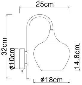 Globo 15548WG - Fali lámpa MAXY 1xE27/40W/230V réz