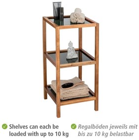 Fekete-natúr színű üveg fürdőszobai polcos állvány 36x79 cm Fondi – Wenko