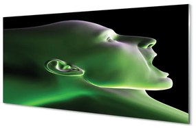 Üvegképek A fej ember zöld fény 100x50 cm