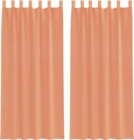 vidaXL 2 db terrakotta fátyolfüggönyök hurokkal 140x245 cm
