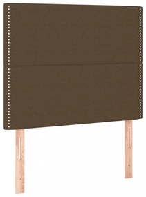 barna szövet rugós és LED-es ágy matraccal 90x200 cm