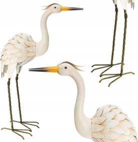 Dekoratív Kerti Madár Daru h75 cm fém szobor Kerti figura