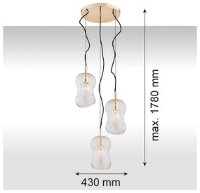 Argon 1464 - Csillár zsinóron CADIZ 3xE27/15W/230V