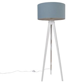 Állványlámpa fehér állvány világoskék ernyővel 50 cm - Tripod Classic