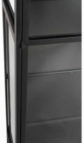 Fekete fém tálalószekrény 70x170x35 cm Rob – White Label