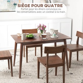 HOMCOM Étkezőasztal Konyhai Asztal Nagy Asztallap 4-6 Fő Részére Fa Anyagból 120L x 75W x 76H cm | Aosom