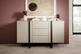 Verica 150 cm-es komód három fiókkal - kasmír / fekete lábak