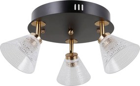 Italux modern spot lámpa orella matt fekete átlátszó arany itxwl-34393-3r-bkhbr