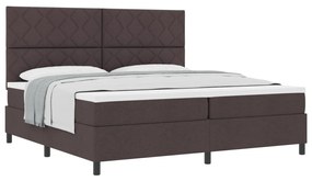 Box Spring Ágy Mattal Sötétbarna 200x200 cm Szövet