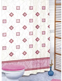Négyzet  zuhanyfüggöny rózsaszín, 180 x 200 cm