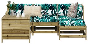 vidaXL 5 részes impregnált fenyőfa kerti kanapészett