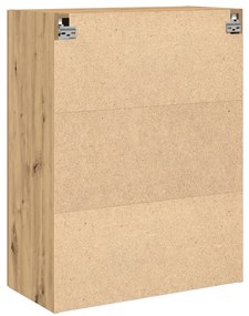 Falra Szerelhető Szekrény Üveg Ajtókkal Kézműves Tölgy 69,5x34x90 cm