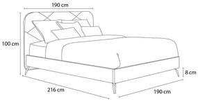 Kárpitozott franciaágy ágyráccsal 180x200 cm Prune – Bobochic Paris