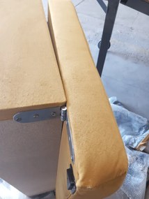 AKCIÓ Kihúzható, kétszemélyes, L-alakú kanapé VENORIA SLIM 200x143 cm, mustár + 2 párna INGYEN II. osztály