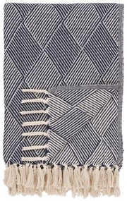 Kék újrahasznosított pamut takaró 130x180 cm Izmir – House Nordic