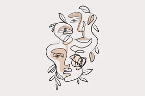 Kép - Line art arckezelés (90x60 cm)