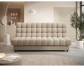 Bézs buklé kinyitható-tárolóhelyes kanapé 197 cm Clareta – ELTAP