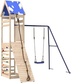 vidaXL tömör fenyőfa kültéri játszószett