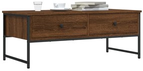 Barna tölgyszínű szerelt fa dohányzóasztal 101x49x39,5 cm