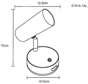 Globo 57914-1AL - LED szabályozható falra szerelhető spotlámpa ALLVI LED/0,4W/3,7V 1800 mAh