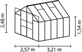 üvegház VITAVIA URANUS 8300 tiszta üveg 3 mm fekete színű LG3561