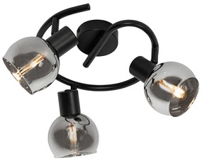 Okos mennyezeti spotlámpa fekete füstüveggel, 3 izzóval, WiFi P45-tel - Vidro