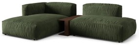 Zöld bársony moduláris sarokkanapé (bal oldali-heverő résszel) Martina – Micadoni