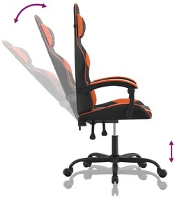 vidaXL fekete és narancssárga műbőr forgó játékszék