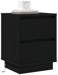 LED Fényes Éjjeli Asztal Fekete 39x34,5x50 cm