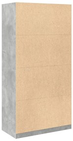 betonszürke szerelt fa ruhásszekrény 100 x 50 x 200 cm