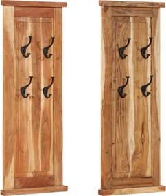 vidaXL 2 db tömör akácfa ruhafogas 38 x 100 cm