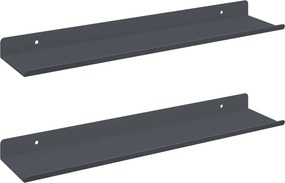 vidaXL Lebegő polc 2 pcs Antracit 40 x 9 x 2,5 cm Acél
