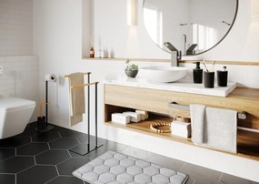 BISK Erga Plain, álló szappanadagoló, fekete matt-barna, ERG-06572