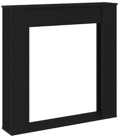 fekete tölgy színű szerelt fa kandallóburkolat 100x20x100 cm