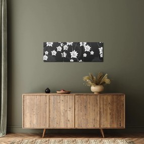 Kép - virágok az ágakon (órával) (90x30 cm)